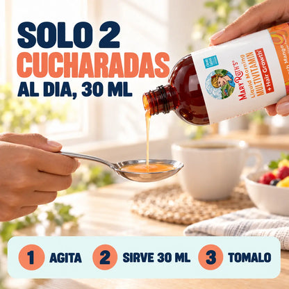 MaryRuth's Multivitamínico Líquido Con Lustriva® para un cabello más grueso y abundante