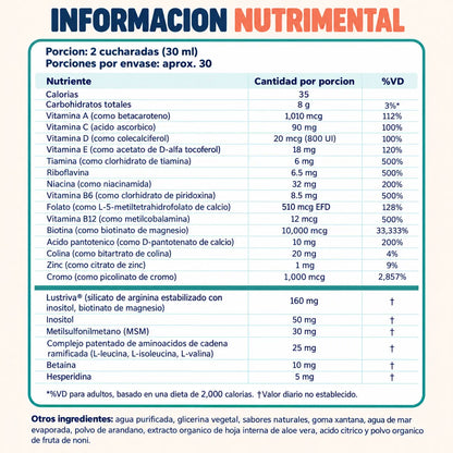 MaryRuth's Multivitamínico Líquido Con Lustriva® para un cabello más grueso y abundante